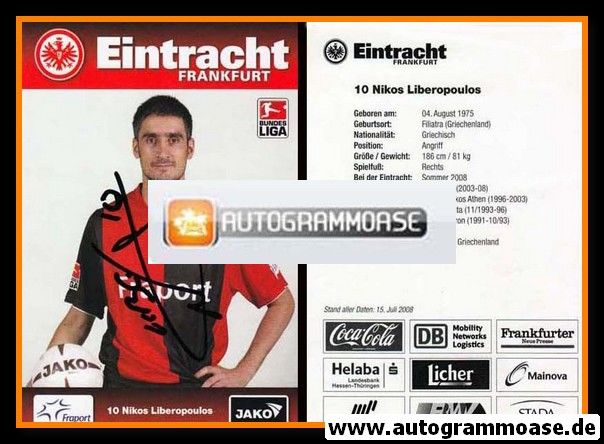 Autogramm Fussball | Eintracht Frankfurt | 2008 | Nikos LIBEROPOULOS