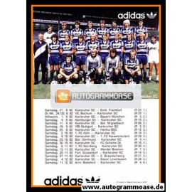 Mannschaftskarte Fussball | Karlsruher SC | 1982 Adidas