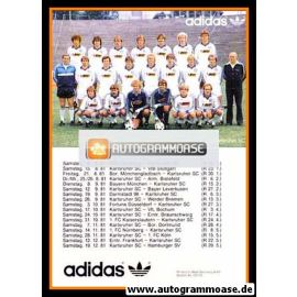 Mannschaftskarte Fussball | Karlsruher SC | 1981 Adidas