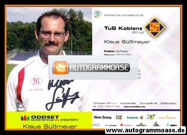 Autogramm Fussball | TuS Koblenz | 2005 | Klaus SÜSSMEYER