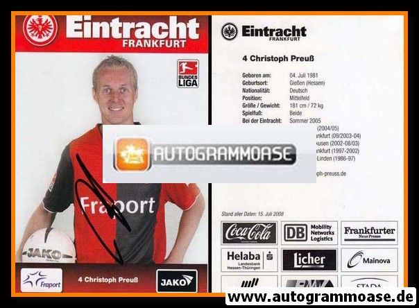 Autogramm Fussball | Eintracht Frankfurt | 2008 | Christoph PREUSS
