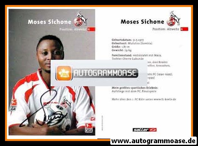 Autogramm Fussball | 1. FC Köln | 2003 | Moses SICHONE