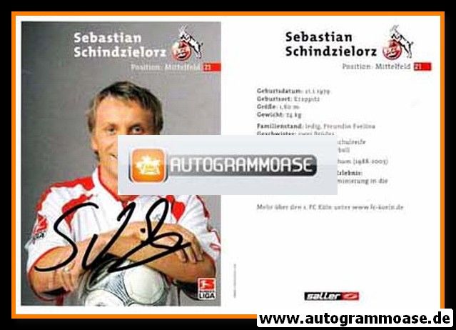 Autogramm Fussball | 1. FC Köln | 2003 | Sebastian SCHINDZIELORZ