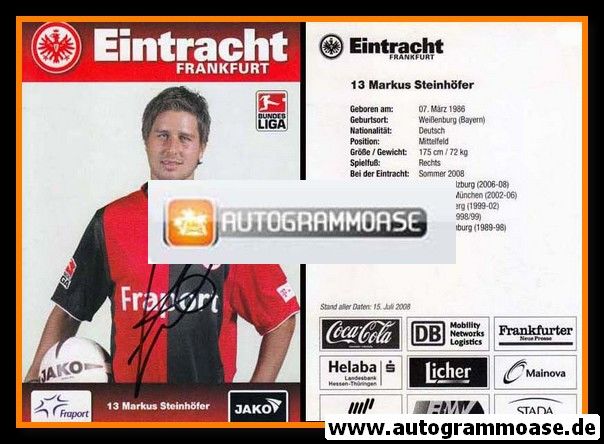 Autogramm Fussball | Eintracht Frankfurt | 2008 | Markus STEINHÖFER