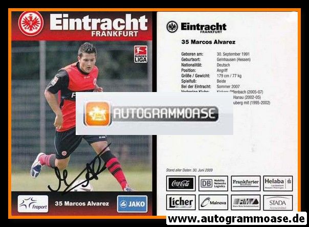 Autogramm Fussball | Eintracht Frankfurt | 2009 | Marcos ALVAREZ