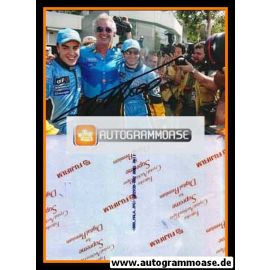 Autogramm Formel 1 | Fernando ALONSO | 2003 Foto (GP Malaysia mit Briatore + Trulli)