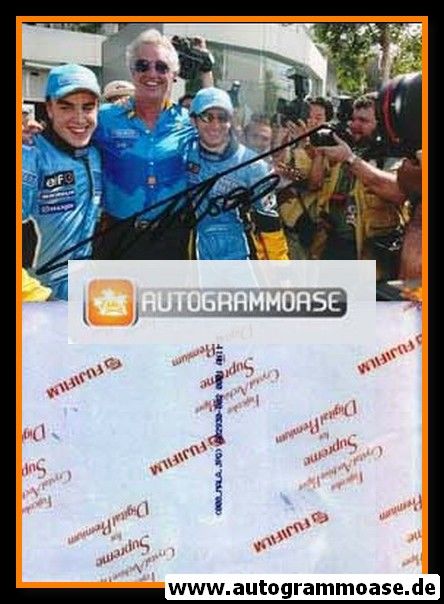 Autogramm Formel 1 | Fernando ALONSO | 2003 Foto (GP Malaysia mit Briatore + Trulli)