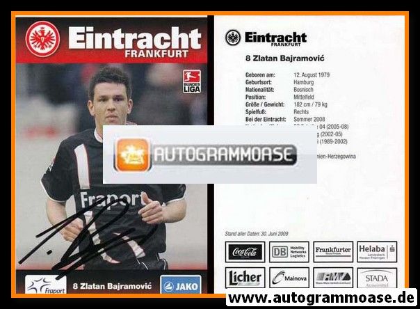 Autogramm Fussball | Eintracht Frankfurt | 2009 | Zlatan BAJRAMOVIC