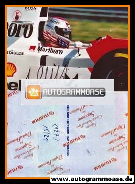 Autogramm Formel 1 | Michael ANDRETTI | 1993 Foto (Rennszene GP Italien McLaren)