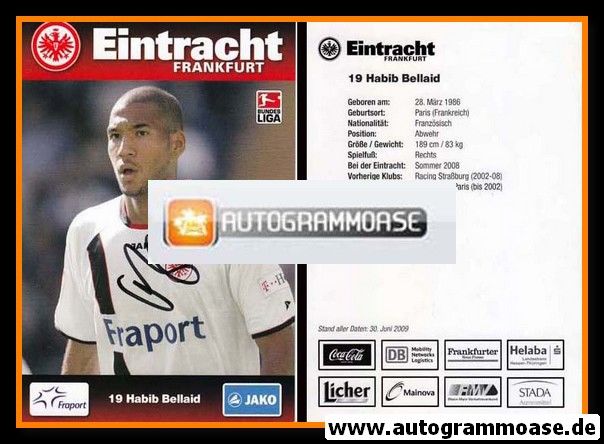 Autogramm Fussball | Eintracht Frankfurt | 2009 | Habib BELLAID