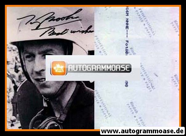 Autogramm Formel 1 | Tony BROOKS | 1956 Foto (Portrait mit Helm SW)