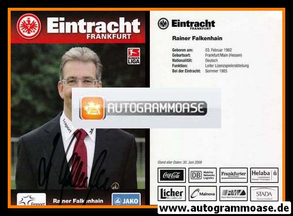 Autogramm Fussball | Eintracht Frankfurt | 2009 | Rainer FALKENHAIN