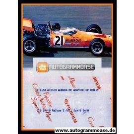 Autogramm Formel 1 | Andrea DE ADAMICH | 1970 Foto (Rennszene GP Italien McLaren)