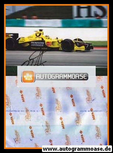 Autogramm Formel 1 | Heinz-Harald FRENTZEN | 2000er Foto (Rennszene Benson & Hedges Jordan)