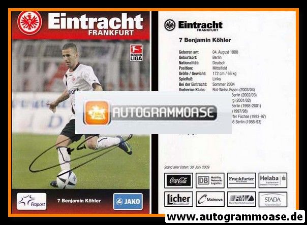 Autogramm Fussball | Eintracht Frankfurt | 2009 | Benjamin KÖHLER