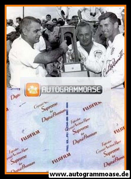 Autogramm Formel 1 | Paul GOLDSMITH | 1962 Foto (Siegerehrung mit Ray Nichels SW)