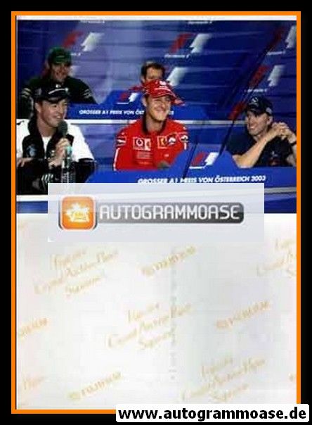 Autogramm Formel 1 | Nick HEIDFELD | 2003 Foto (Pressekonferenz GP Österreich mit den Schumacher-Brüdern)
