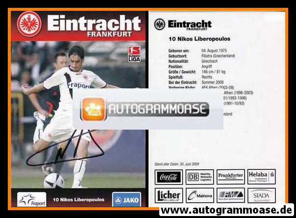 Autogramm Fussball | Eintracht Frankfurt | 2009 | Nikos LIBEROPOULOS