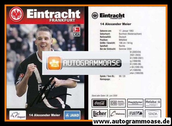 Autogramm Fussball | Eintracht Frankfurt | 2009 | Alexander MEIER