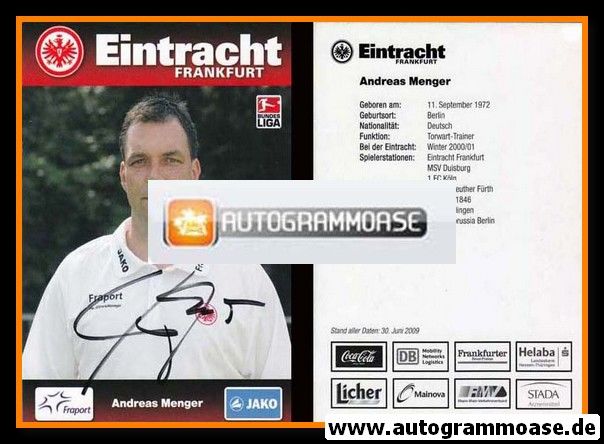Autogramm Fussball | Eintracht Frankfurt | 2009 | Andreas MENGER