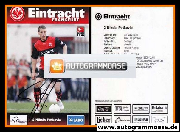 Autogramm Fussball | Eintracht Frankfurt | 2009 | Nikola PETKOVIC