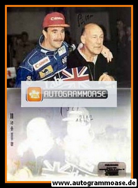 Autogramm Formel 1 | Stirling MOSS | 1992 Foto (Portrait mit Mansell)