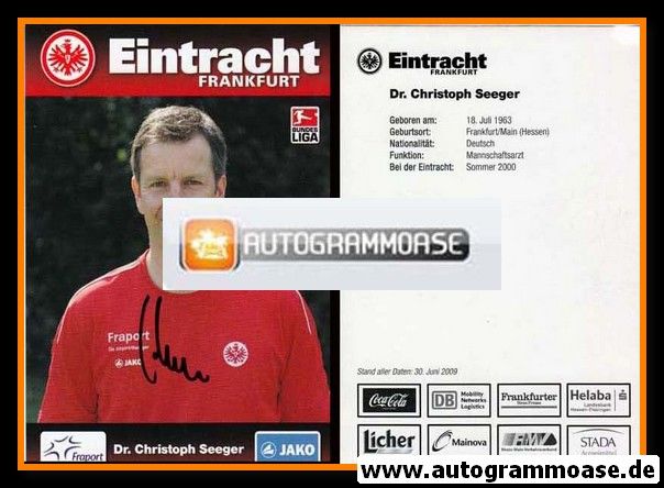 Autogramm Fussball | Eintracht Frankfurt | 2009 | Dr. Christoph SEEGER