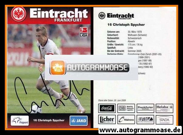 Autogramm Fussball | Eintracht Frankfurt | 2009 | Christoph SPYCHER