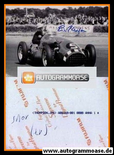 Autogramm Formel 1 | Eric THOMPSON | 1952 Foto (Rennszene GP England Connaught SW)