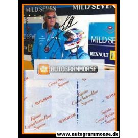 Autogramm Formel 1 | Jarno TRULLI | 2002 Foto (Boxengasse GP USA Renault mit Briatore)