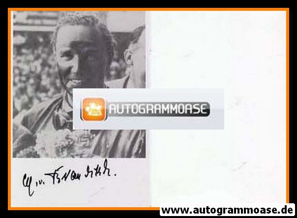 Autogramm Formel 1 | Manfred VON BRAUCHITSCH | 1930er Foto (Portrait SW)