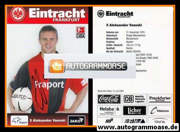 Autogramm Fussball | Eintracht Frankfurt | 2009 | Aleksandar VASOSKI