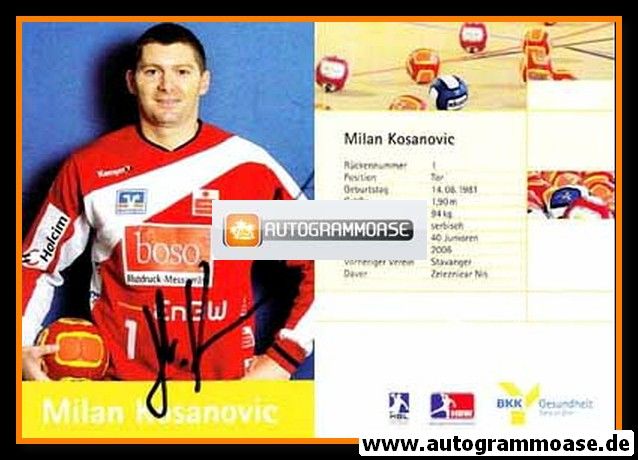 Autogramm Handball | HBW Balingen-Weilstetten | 2007 | Milan KOSANOVIC