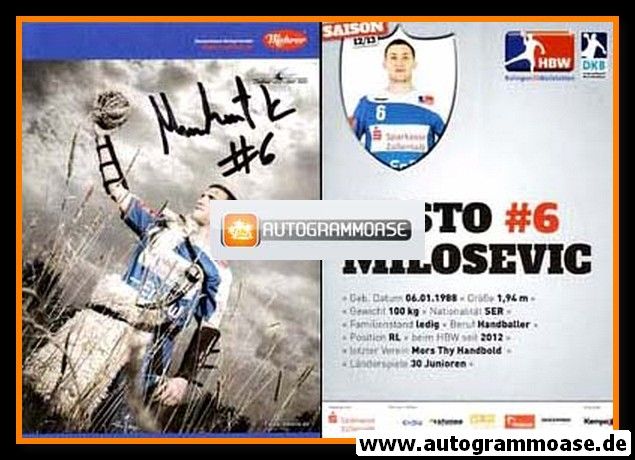 Autogramm Handball | HBW Balingen-Weilstetten | 2012 | Krsto MILOSEVIC
