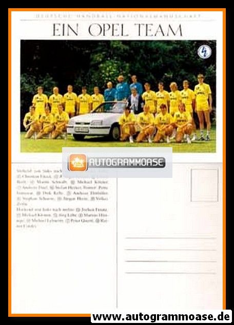 Mannschaftskarte Handball | DHB Deutschland | 1988