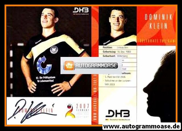 Autogramm Handball | DHB Deutschland | 2007 | Dominik KLEIN