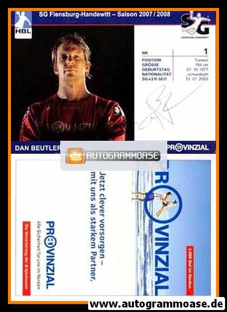 Autogramm Handball | SG Flensburg-Handewitt | 2007 | Dan BEUTLER