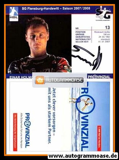Autogramm Handball | SG Flensburg-Handewitt | 2007 | Einar HOLMGEIRSSON