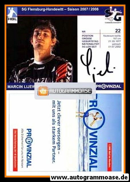 Autogramm Handball | SG Flensburg-Handewitt | 2007 | Marcin LIJEWSKI