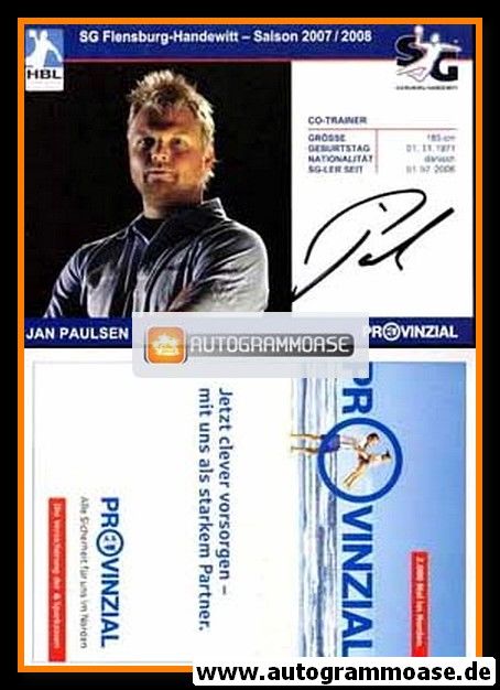 Autogramm Handball | SG Flensburg-Handewitt | 2007 | Jan PAULSEN