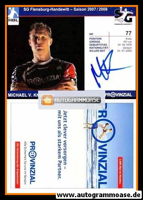 Autogramm Handball | SG Flensburg-Handewitt | 2007 | Michael VON KNUDSEN