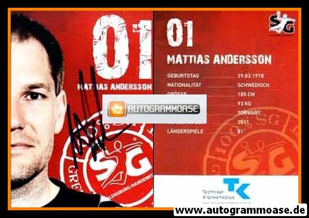 Autogramm Handball | SG Flensburg-Handewitt | 2012 | Mattias ANDERSSON