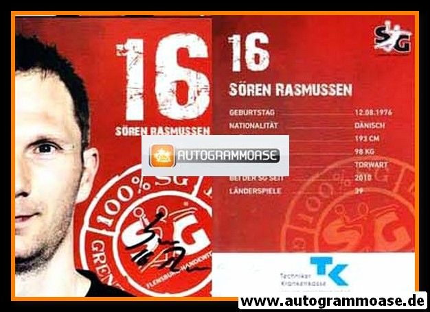 Autogramm Handball | SG Flensburg-Handewitt | 2012 | Sören RASMUSSEN