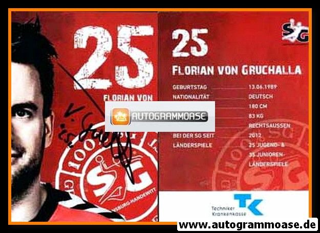 Autogramm Handball | SG Flensburg-Handewitt | 2012 | Florian VON GRUCHALLA