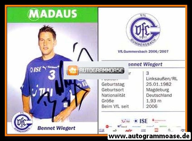Autogramm Handball | VfL Gummersbach | 2006 | Bennet WIEGERT
