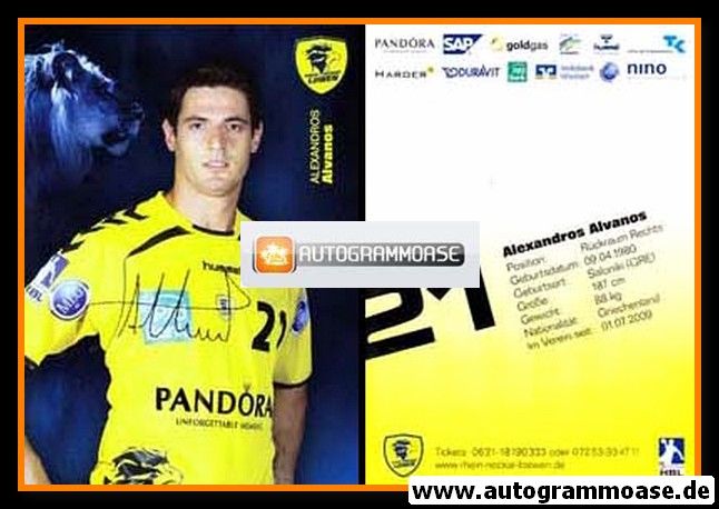 Autogramm Handball | Rhein-Neckar Löwen | 2009 | Alexandros ALVANOS