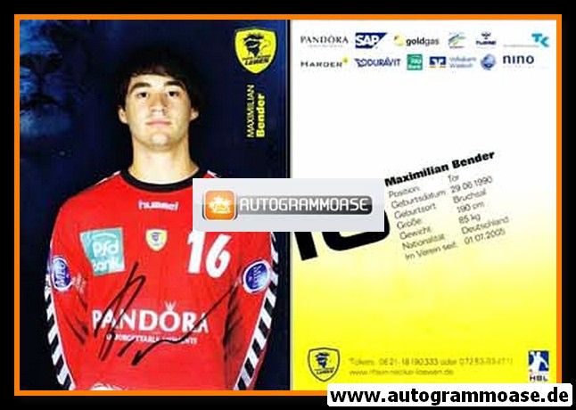 Autogramm Handball | Rhein-Neckar Löwen | 2009 | Maximilian BENDER