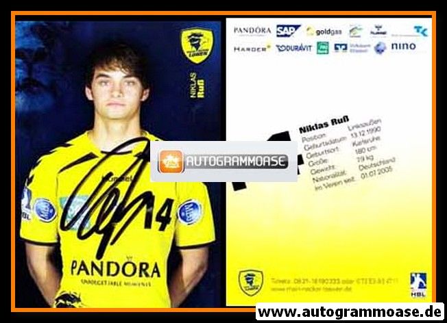 Autogramm Handball | Rhein-Neckar Löwen | 2009 | Niklas RUSS