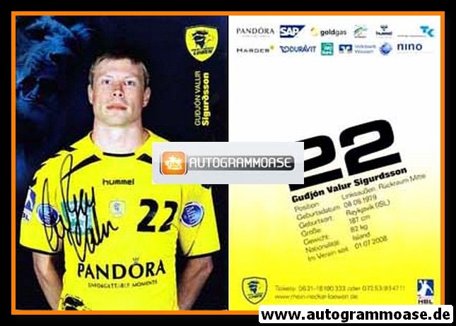 Autogramm Handball | Rhein-Neckar Löwen | 2009 | Gudjon Valur SIGURDSSON