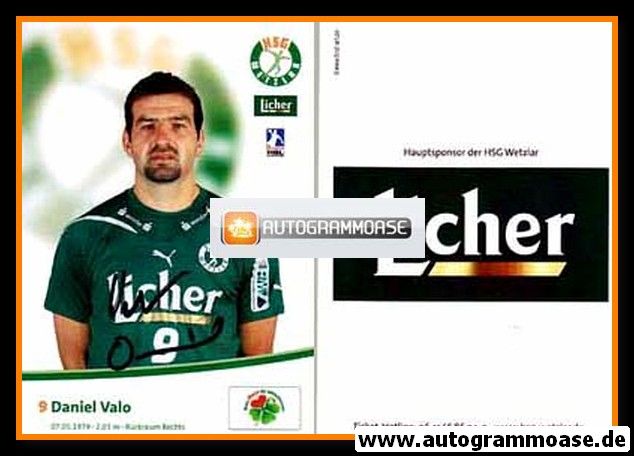 Autogramm Handball | HSG Wetzlar | 2010er Licher | Daniel VALO